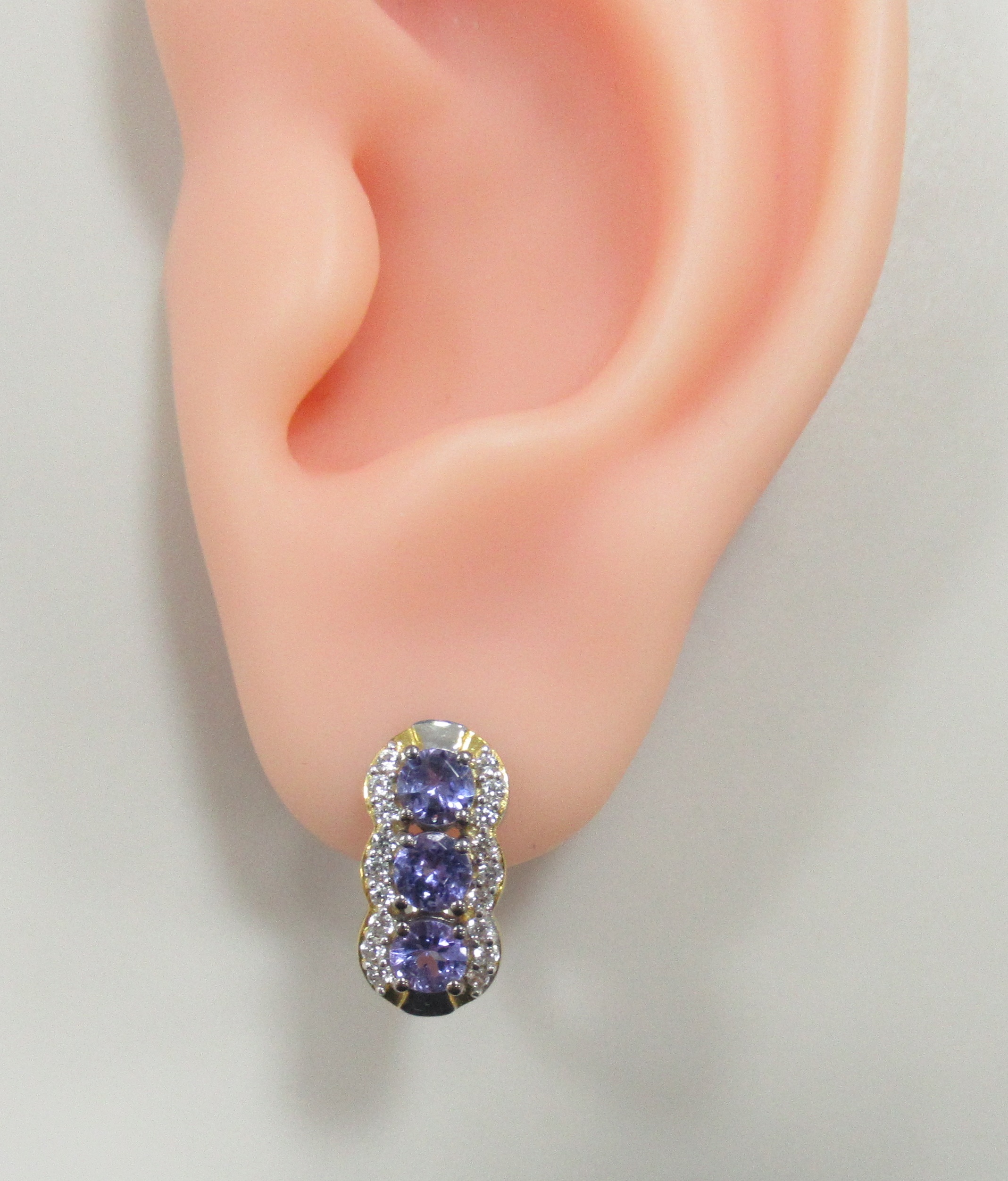 Серебряные серьги с танзанитами